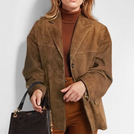 Women's Loose Fit Urban Leather Jacket