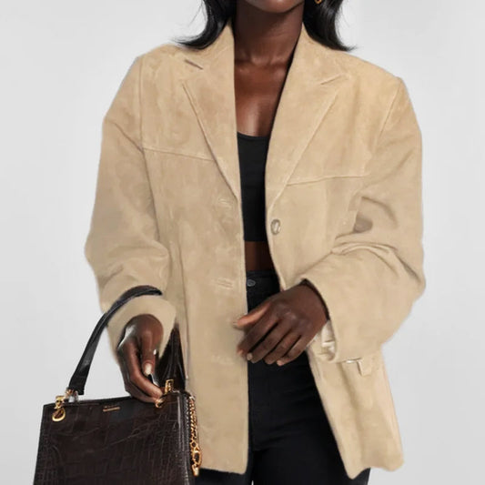 Women's Loose Fit Urban Leather Jacket