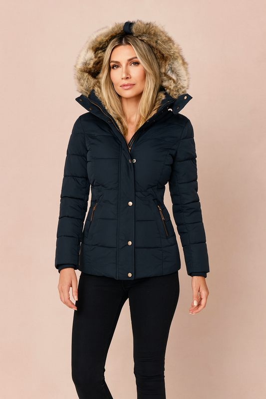 Fitted Hooded Puffer Jacket With Polished Silhouette