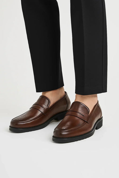 Classic Round Toe Faux Leather Oxford Dress Shoes