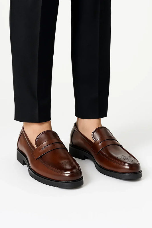 Classic Round Toe Faux Leather Oxford Dress Shoes