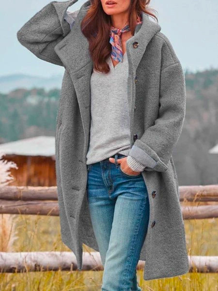 Women's Textured Hooded Winter Coat