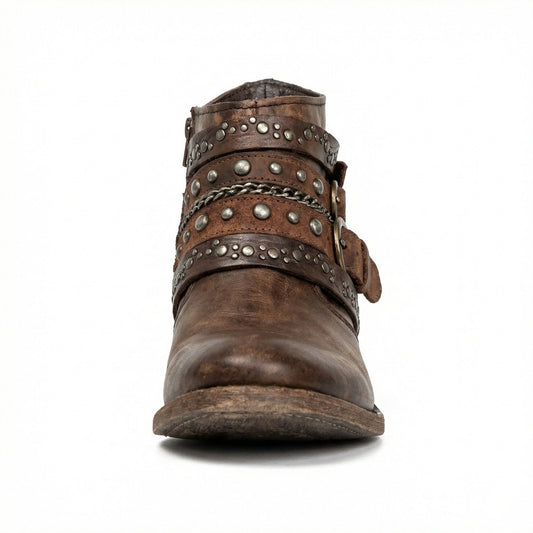 Women's Vintage Chain Detail Ankle Boots