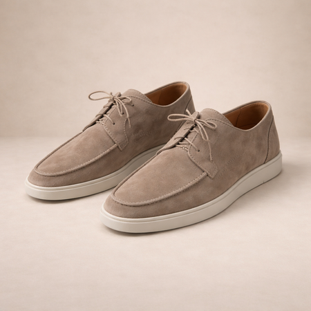 Men's Suede Lace-Up Loafers with Closed Toe