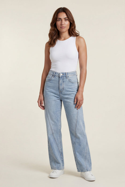 High Waist Straight Leg Jeans