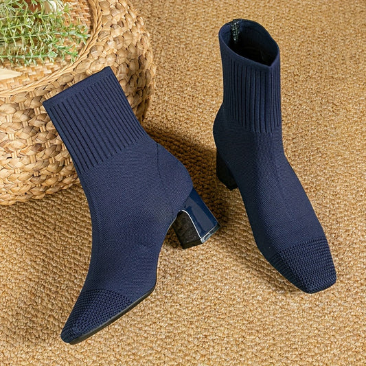 Women's Stretch Knit Square Toe Sock Boots