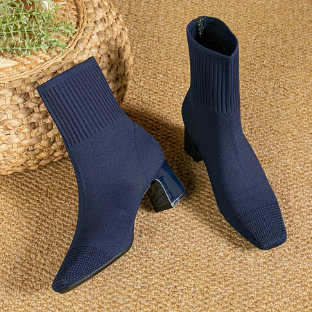 Women's Stretch Knit Square Toe Sock Boots