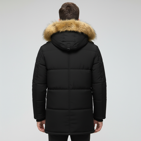Men's Hooded Winter Parka with Teddy Lining