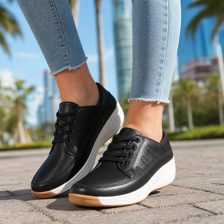 Women's Cushioned Insole Everyday Lace Up Sneakers