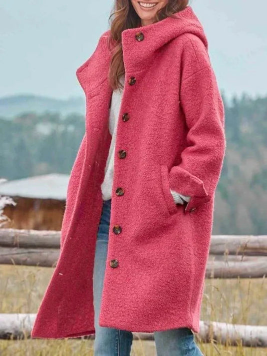 Women's Textured Hooded Winter Coat