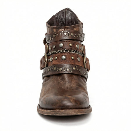 Women's Vintage Chain Detail Ankle Boots