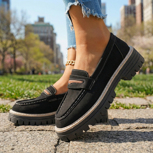 Women's Platform Sole Orthopedic Slip On Loafers
