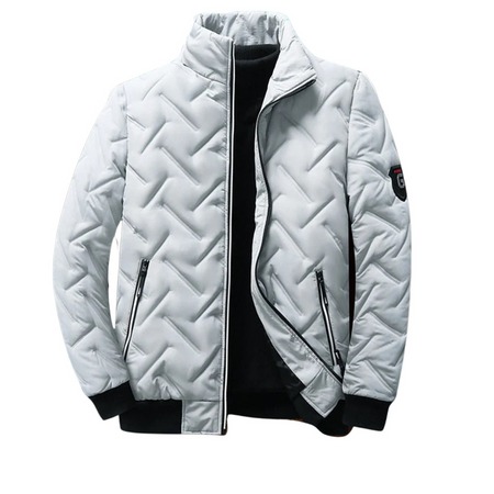 Geometric Quilted Puffer Jacket For Men