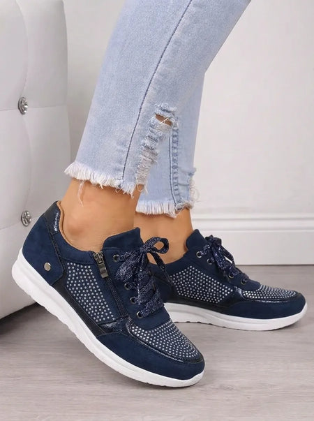 Women's Orthopaedic Zip Trainers with Cushioned Heel
