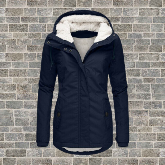 Women's Winter Jacket with Hood and Water Repellent Shell