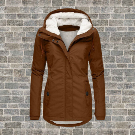 Women's Winter Jacket with Hood and Water Repellent Shell