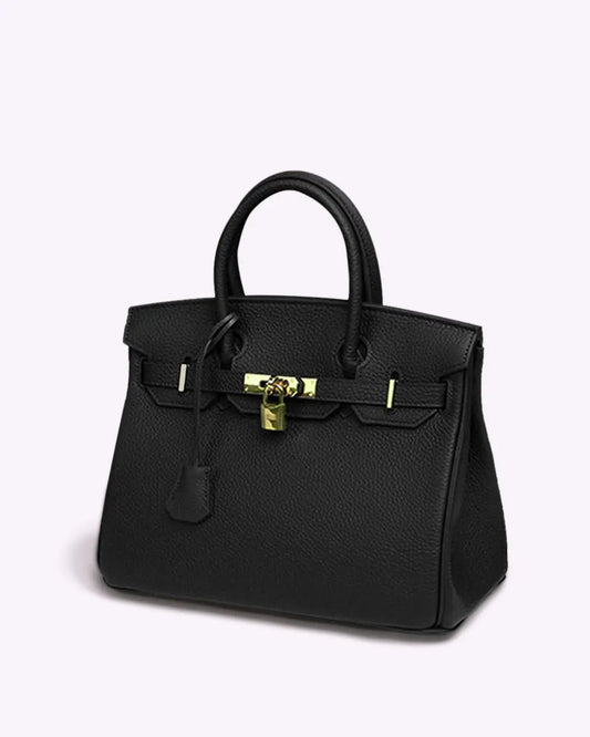 Women's Structured Leather Satchel Handbag