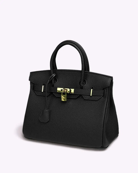 Women's Structured Leather Satchel Handbag