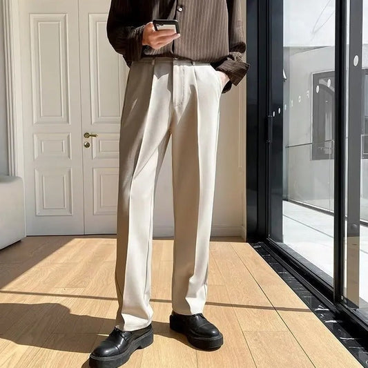 Slim Fit Pleated Suit Pants