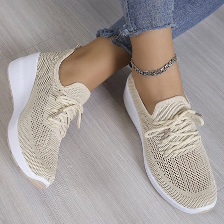 Women's Breathable Mesh Platform Wedge Trainers