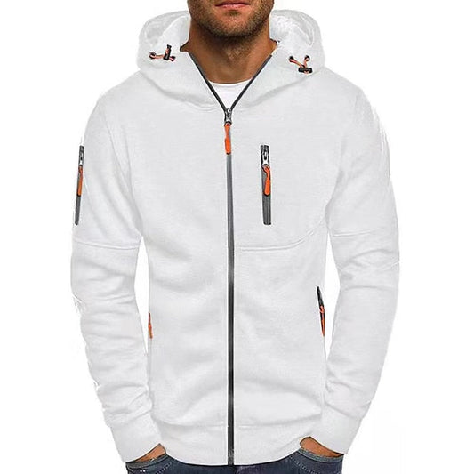 Zip-Up Hoodie With Drawstring Hood