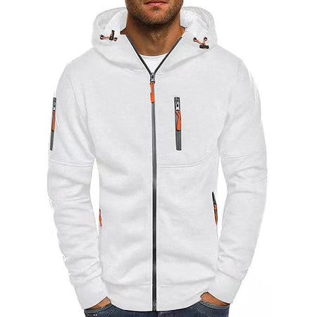 Zip-Up Hoodie With Drawstring Hood
