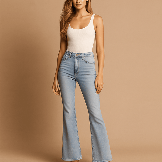 High Waist Pleated Jeans for Comfort and Style