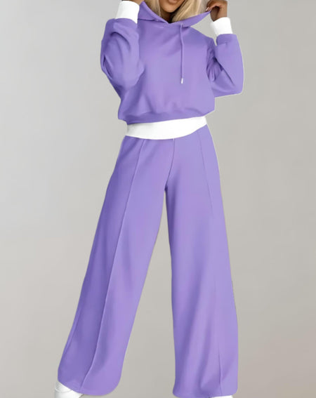 Women's Hoodie and Wide Leg Trousers Lounge Set