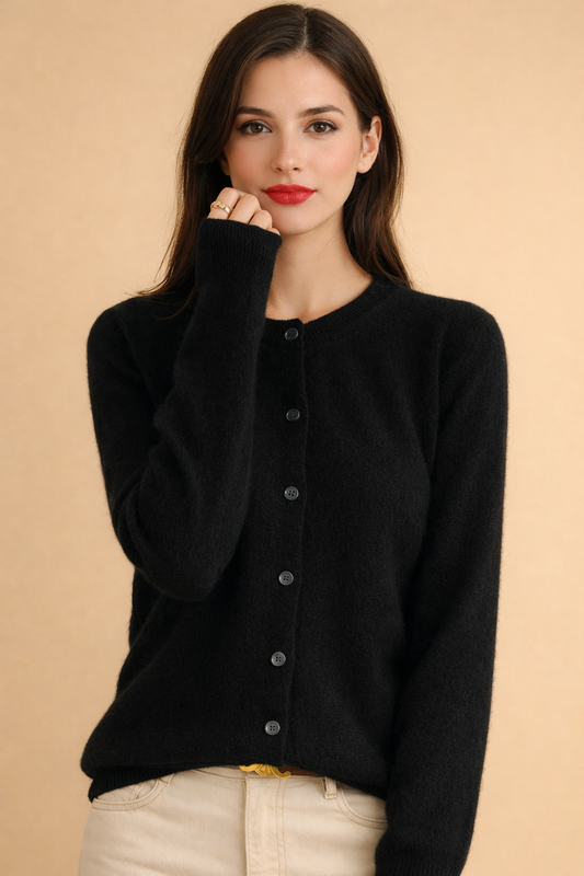 Classic Round Neck Button Cardigan