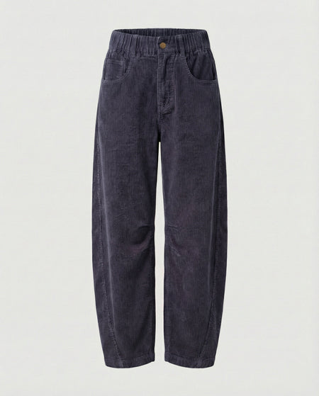 Women's Wide Leg High Waist Corduroy Trousers