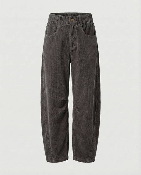 Women's Wide Leg High Waist Corduroy Trousers