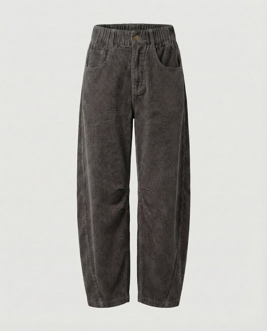Women's Wide Leg High Waist Corduroy Trousers