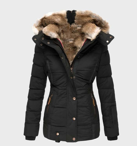 Women's Fitted Hooded Winter Coat with Waterproof Finish