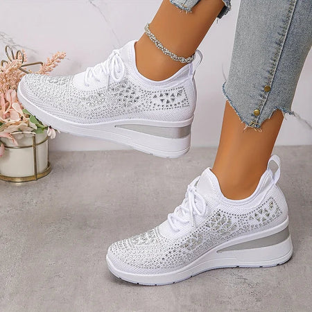 Women's Breathable Mesh Platform Walking Trainers