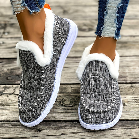 Fleece Lined Slip On Winter Sneakers