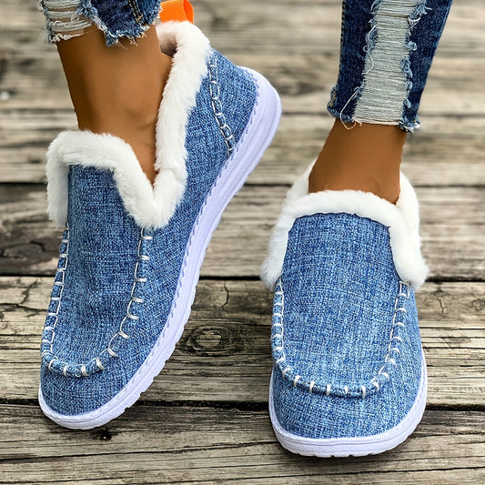 Fleece Lined Slip On Winter Sneakers