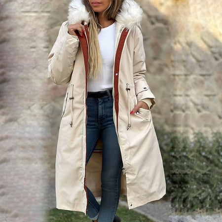 Hooded Long Rain Jacket with Removable Lining