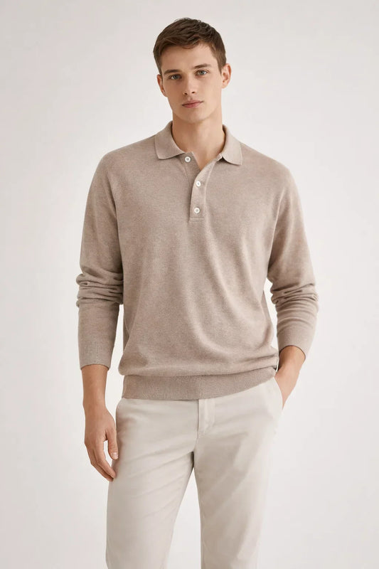 Classic Long Sleeve Polo Shirt for Men