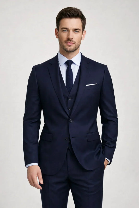 Men's Slim-Fit Three-Piece Suit - Single-Breasted Jacket
