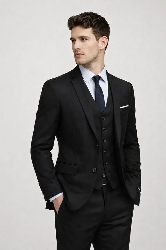 Men's Slim-Fit Three-Piece Suit - Single-Breasted Jacket