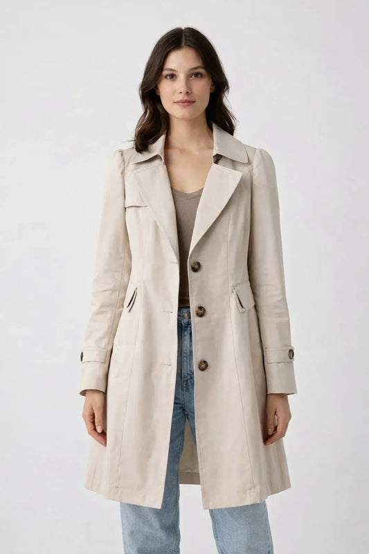 Elegant Women's Trench Coat for Transitional Weather