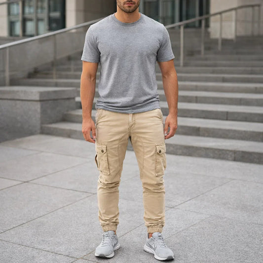 Slim Fit Cargo Chinos for Men