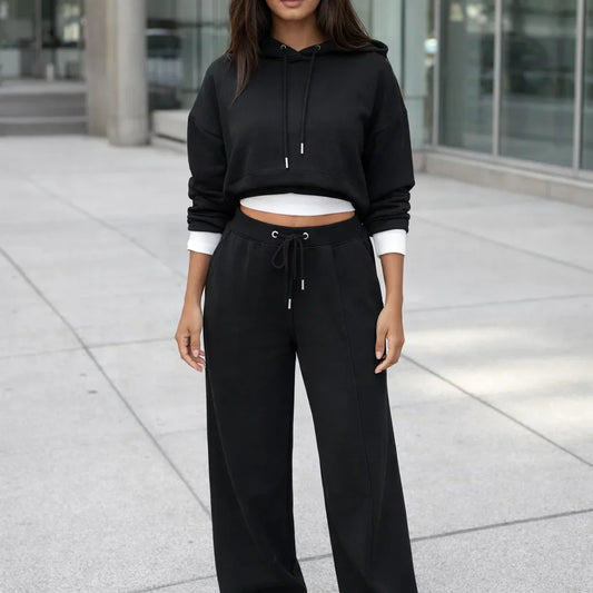 Wide-Leg Hoodie Tracksuit for Women