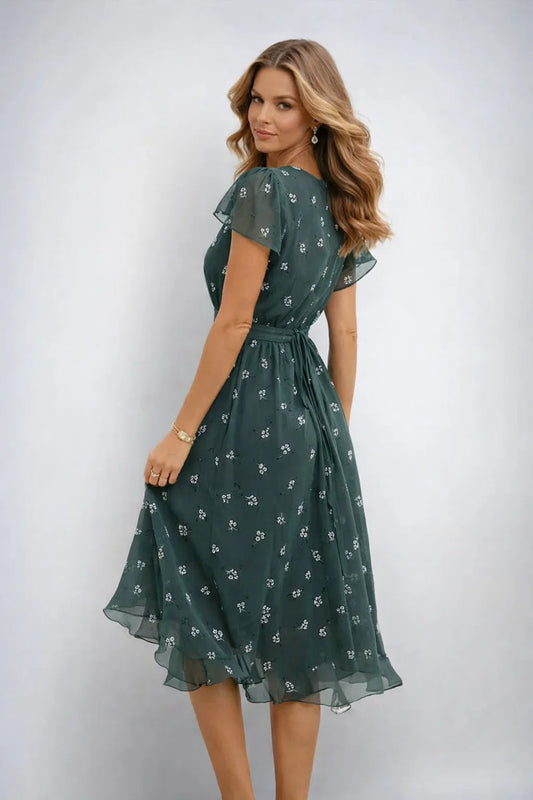 Annegret V-Neck Midi Summer Dress for Women