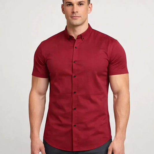 Elegant Slim Fit Short Sleeve Shirt