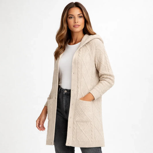 Johani - Elegant Extended Hooded Cardigan