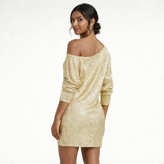 Sequin Embellished Sleek Party Mini Dress