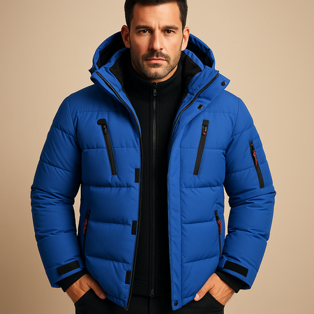Men's Thick Padded Full Zip Winter Jacket