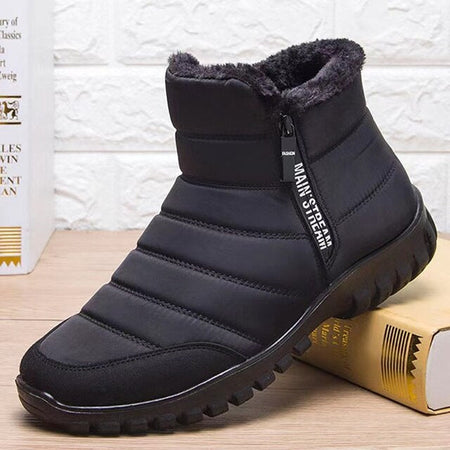 Men's Waterproof Faux Fur Lined Winter Ankle Boots