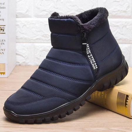 Men's Waterproof Faux Fur Lined Winter Ankle Boots